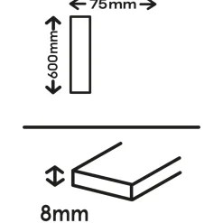 GoodHome 4 Plinthes carrelage effet bois brut mat L.60 x l.7 cm x ép.8 mm, Basilio