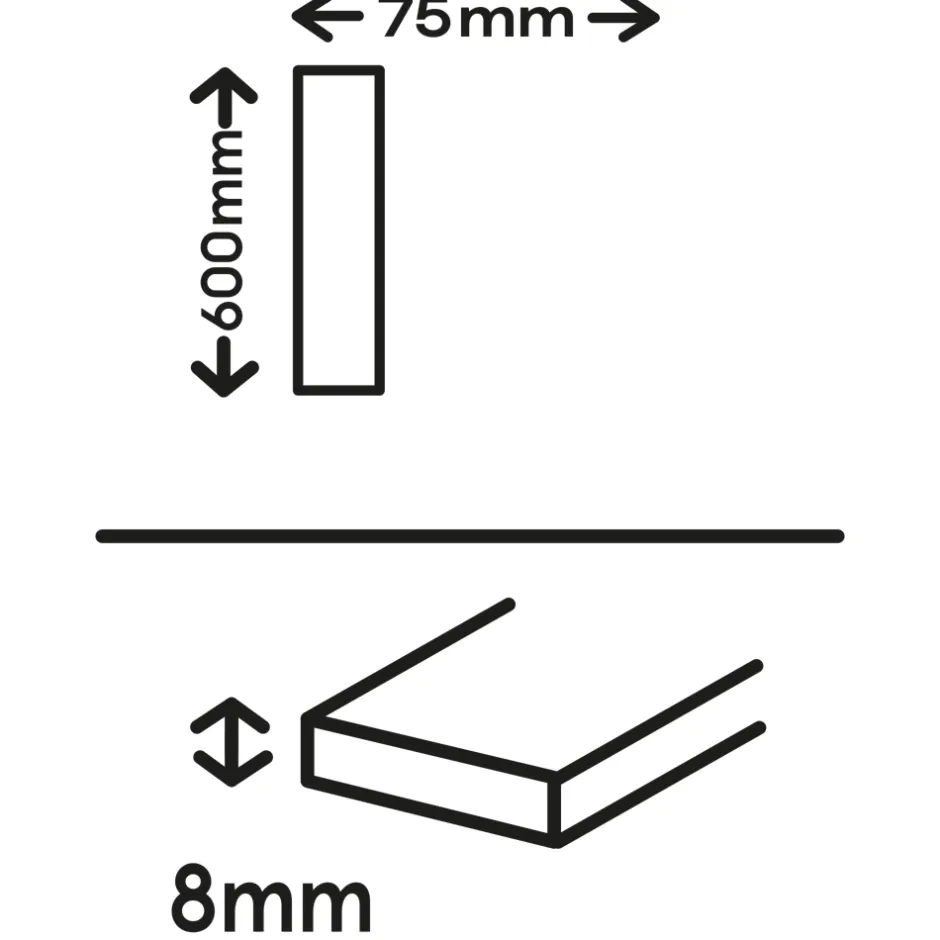 GoodHome 4 Plinthes carrelage effet bois brut mat L.60 x l.7 cm x ép.8 mm, Basilio