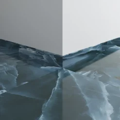 4 Plinthes carrelage intérieur effet marbre bleu poli L.60 x l.10,5 cm x Ép.10,5 mm, Iceland navy