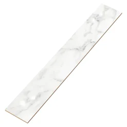 4 Plinthes en carrelage effet marbre blanc brillant L.60,8 x 9 cm x ép.8,5 mm, Aruma-GoodHome