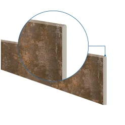 5 Plinthes en grès cérame émaillé effet béton cuivré mat L.60 x l.7 cm x ép.8 mm, Malt