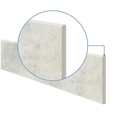 5 Plinthes en grès cérame émaillé effet béton blanc mat L.60 x l.7 cm x ép.8 mm, Malt-