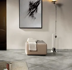 5 Plinthes en grès cérame émaillé effet béton gris mat L.60 x l.7 cm x ép.8 mm, Malt