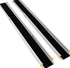 Giantex 2 Rampes de Chargement de Voiture Non glissantes en Aluminium Rampes de Fauteuil Roulant Portatives Telescopiques Antiderapante