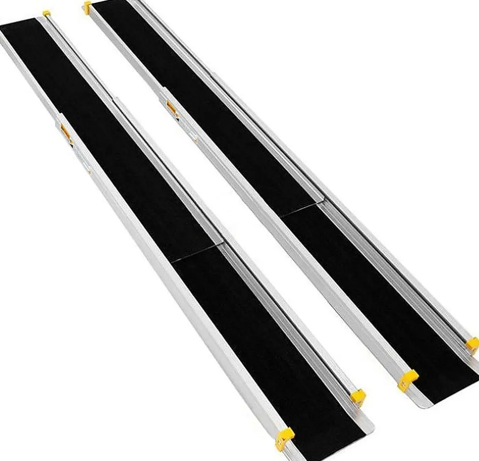 Giantex 2 Rampes de Chargement de Voiture Non glissantes en Aluminium Rampes de Fauteuil Roulant Portatives Telescopiques Antiderapante
