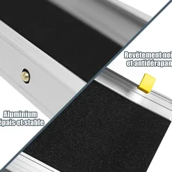 Giantex 2 Rampes de Chargement de Voiture Non glissantes en Aluminium Rampes de Fauteuil Roulant Portatives Telescopiques Antiderapante