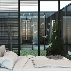 15 stickers oiseaux anti-collision translucide 95 x 95 cm-Ambiance Sticker