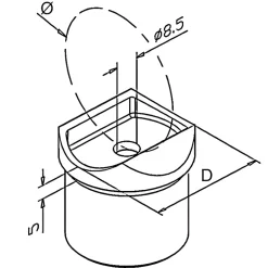 2 x Adaptateur pour tube diam. 42,4 à coller sur tube diam. 42,4 x 2 mm - Inox 304-MySystem Clearance