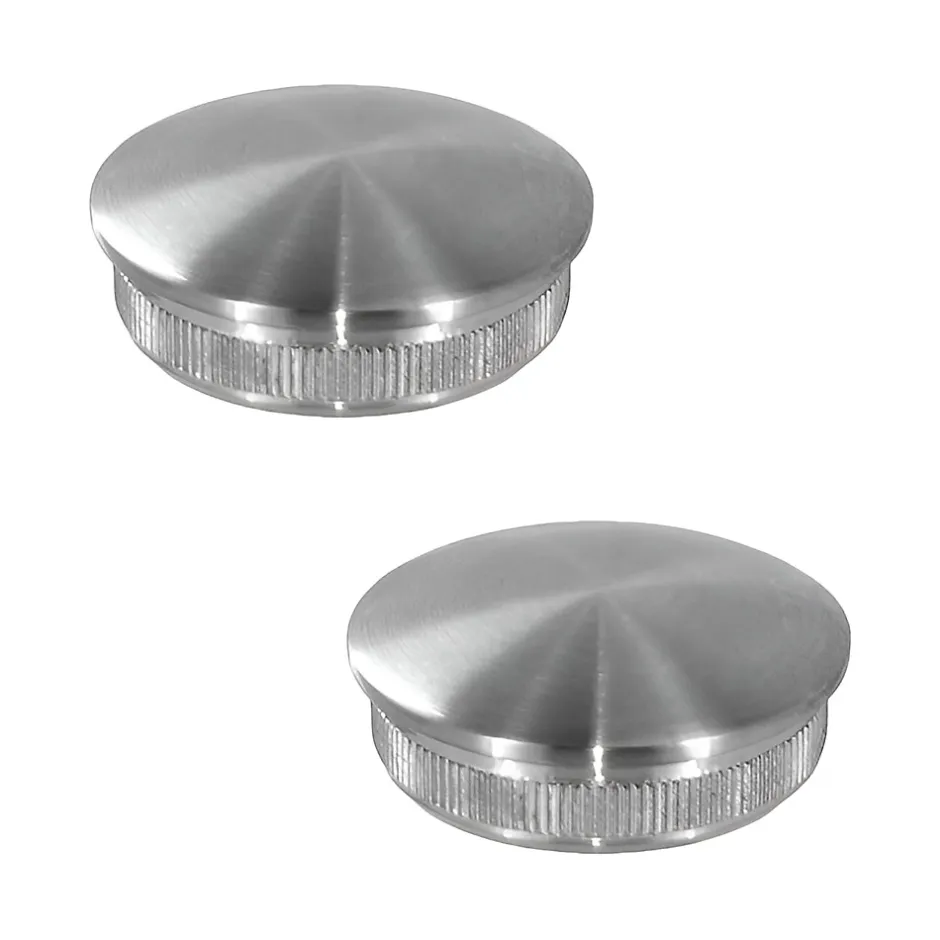 MySystem 2 x Embout arrondi à frapper pour tube diam. 42,4 x 2 mm - Inox 304