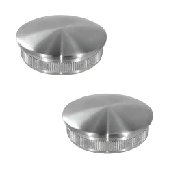 2 x Embout arrondi à frapper pour tube diam. 42,4 x 2 mm - Inox 316-MySystem Clearance