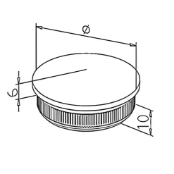 2 x Embout arrondi à frapper pour tube diam. 42,4 x 2 mm - Inox 316-MySystem Clearance