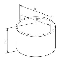 2 x Embout arrondi pour main courante bois diam. 42,4 - Inox 304-MySystem Clearance
