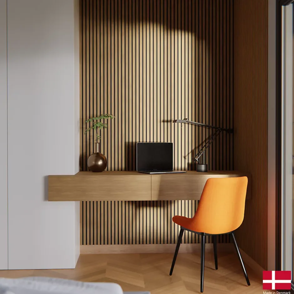 2 x Panneaux acoustiques decoratifs muraux en plaquage chene veritable 240x32 cm-Nordic Acoustics New