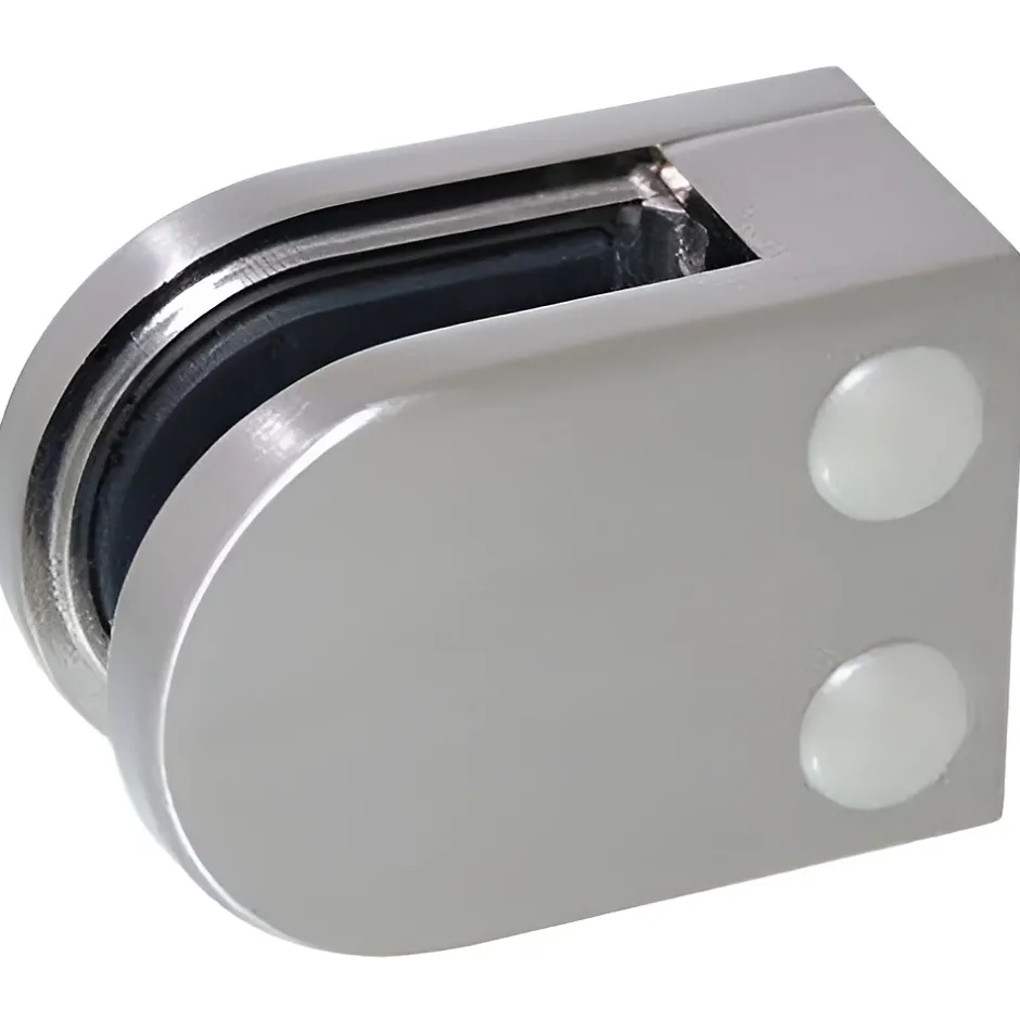 MySystem 4 x Pince à verre plate modèle 05 - Ep. verre 10,76 mm - Inox 304 brossé GR320