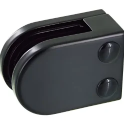 MySystem 4 x Pince à verre plate modèle 02 - Ep. verre 10 mm - Zamak noir RAL 9005