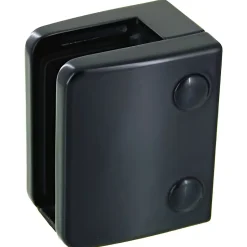 MySystem 4 x Pince à verre plate modèle 04 - Ep. verre 9,52 mm - Zamak noir RAL 9005