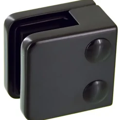 MySystem 4 x Pince à verre plate modèle 01 - Ep. verre 9,52 mm - Zamak noir RAL 9005