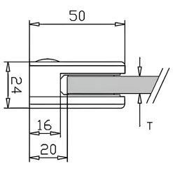 4 x Pince à verre plate modèle 00 - Ep. verre 6,76 mm - Zamak chromé brillant-MySystem Best