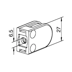 MySystem 4 x Pince à verre plate modèle 07 - Ep. verre 6,76 mm - Zamak chromé brillant