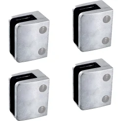 MySystem 4 x Pince à verre plate modèle 04 - Ep. verre 11,52 mm - Zamak brut