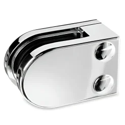 MySystem 4 x Pince à verre plate modèle 07 - Ep. verre 8 mm - Zamak chromé brillant