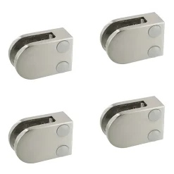 MySystem 4 x Pince à verre plate modèle 07 - Ep. verre 6 mm - Inox 316 brossé GR320