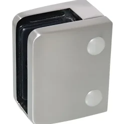 4 x Pince à verre plate modèle 04 - Ep. verre 12 mm - Zamak aspect inox brossé-MySystem Sale