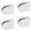 MySystem 4 x Pince à verre plate modèle 02 - Ep. verre 8 mm - Zamak blanc RAL 9016