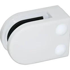 MySystem 4 x Pince à verre plate modèle 02 - Ep. verre 8 mm - Zamak blanc RAL 9016