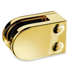 4 x Pince à verre plate modèle 07 - Ep. verre 6,76 mm - Zamak aspect laiton poli-MySystem