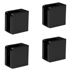 MySystem 4 x Pince à verre plate modèle 21 - Ep. verre 8 mm - Inox noir anthracite