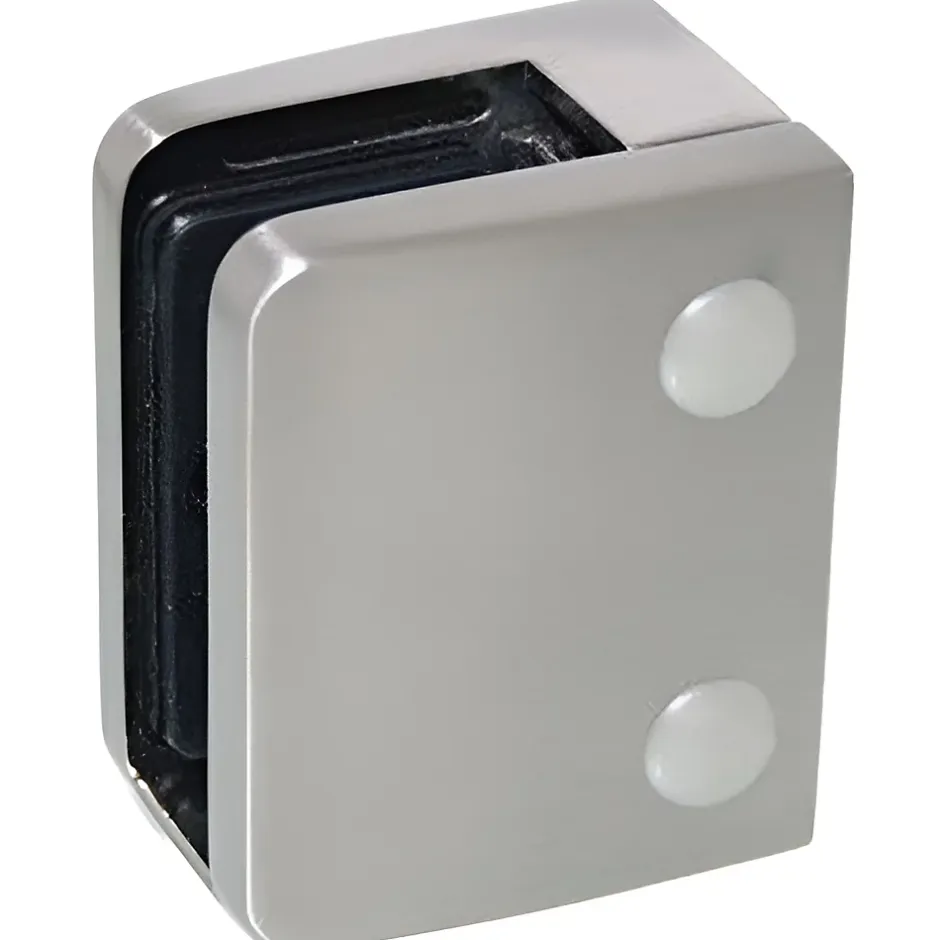 MySystem 4 x Pince à verre plate modèle 04 - Ep. verre 12,76 mm - Inox 304 brossé GR320