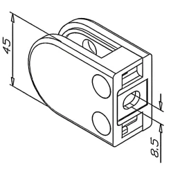 MySystem 4 x Pince à verre plate modèle 02 - Ep. verre 10 mm - Inox noir anthracite