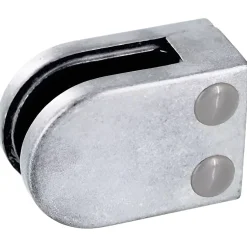 MySystem 4 x Pince à verre plate modèle 02 - Ep. verre 9,52 mm - Zamak brut