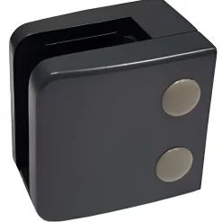 4 x Pince à verre plate modèle 06 - Ep. verre 11,52 mm - Inox noir anthracite-MySystem Sale