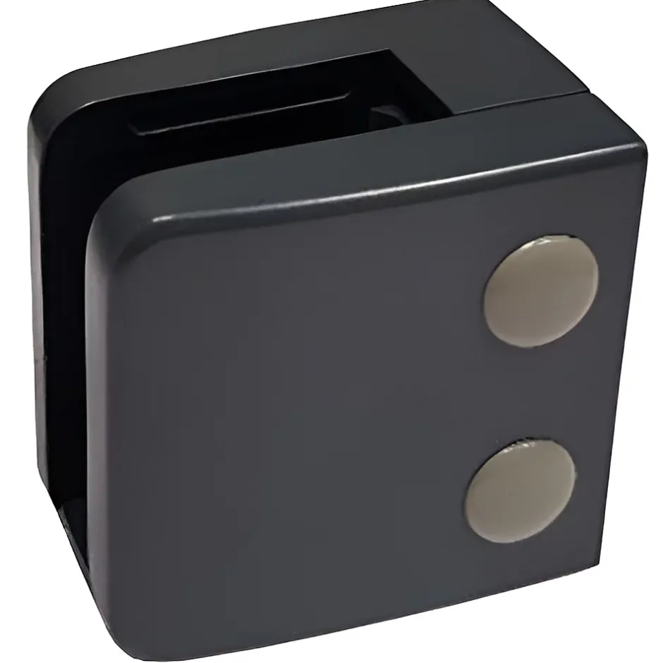 4 x Pince à verre plate modèle 06 - Ep. verre 11,52 mm - Inox noir anthracite-MySystem Sale