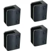 4 x Pince à verre plate modèle 04 - Ep. verre 11,52 mm - Zamak noir RAL 9005-MySystem Discount