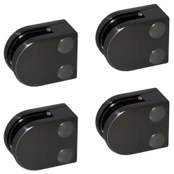 4 x Pince à verre plate modèle 00 - Ep. verre 6,76 mm - Inox noir anthracite-MySystem Hot