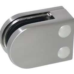 4 x Pince à verre plate modèle 02 - Ep. verre 8,76 mm - Zamak aspect inox brossé-MySystem Clearance