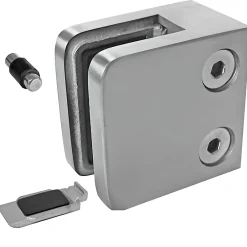 4 x Pince à verre plate modèle 21 - Ep. verre 6,76 mm - Inox 304 brossé GR320-MySystem Best