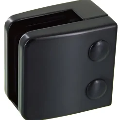 MySystem 4 x Pince à verre plate modèle 06 - Ep. verre 11,52 mm - Zamak noir RAL 9005