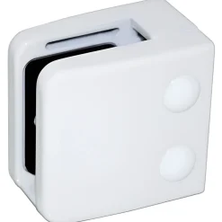 MySystem 4 x Pince à verre plate modèle 06 - Ep. verre 11,52 mm - Zamak blanc RAL 9016