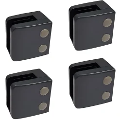 4 x Pince à verre plate modèle 06 - Ep. verre 10,76 mm - Inox noir anthracite-MySystem