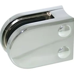 4 x Pince à verre pour tube diam. 42,4 modèle 02 - Ep. verre 9,52 mm - Zamak chromé brillant-MySystem