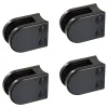4 x Pince à verre pour tube diam. 42,4 modèle 05 - Ep. verre 12,76 mm - Zamak noir RAL 9005-MySystem New