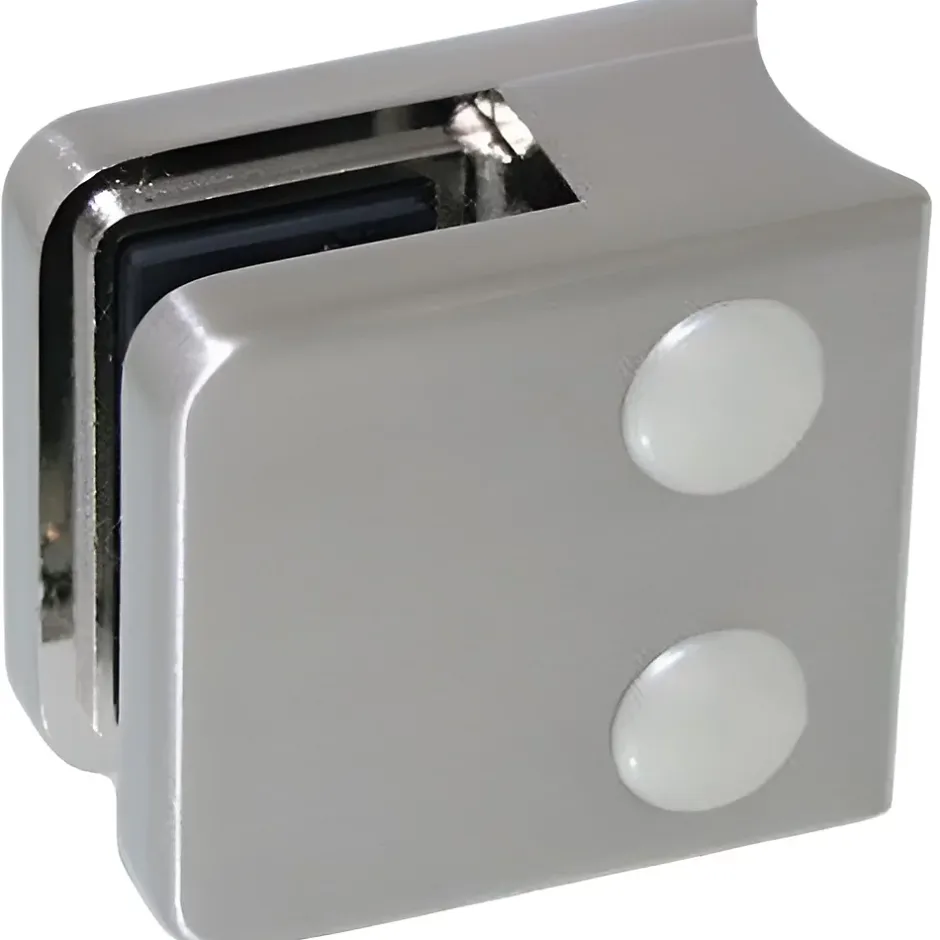 MySystem 4 x Pince à verre pour tube diam. 42,4 modèle 01 - Ep. verre 9,52 mm - Inox 316 brossé GR320