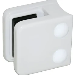 MySystem 4 x Pince à verre pour tube diam. 42,4 modèle 01 - Ep. verre 10 mm - Zamak blanc RAL 9016