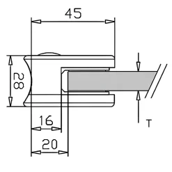 MySystem 4 x Pince à verre pour tube diam. 42,4 modèle 01 - Ep. verre 8 mm - Zamak aspect laiton