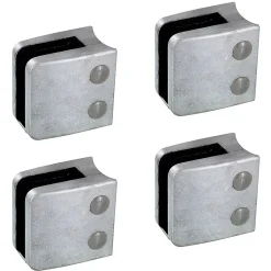 4 x Pince à verre pour tube diam. 42,4 modèle 06 - Ep. verre 9,52 mm - Zamak brut-MySystem Online