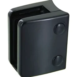 MySystem 4 x Pince à verre pour tube diam. 48,3 modèle 04 - Ep. verre 16,76 mm - Zamak noir RAL 9005